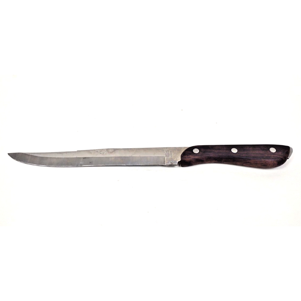 Vintage RS 13” Chef’s Knife Stainless Steel Japan Exposed Wood Handle Full Tang